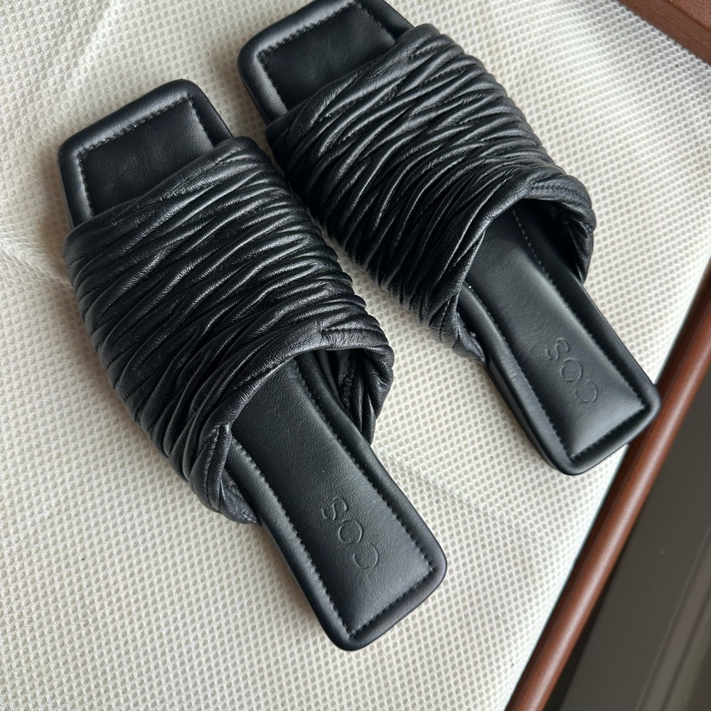 COS Black Leather Sandals